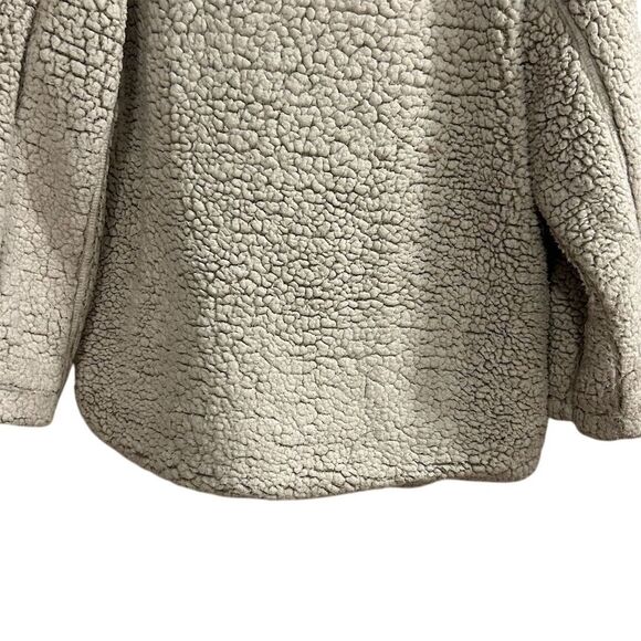 Elodie  Women's Gray Sherpa Fleece 1/4 Zip Pullover Jacket L - Picture 12 of 14